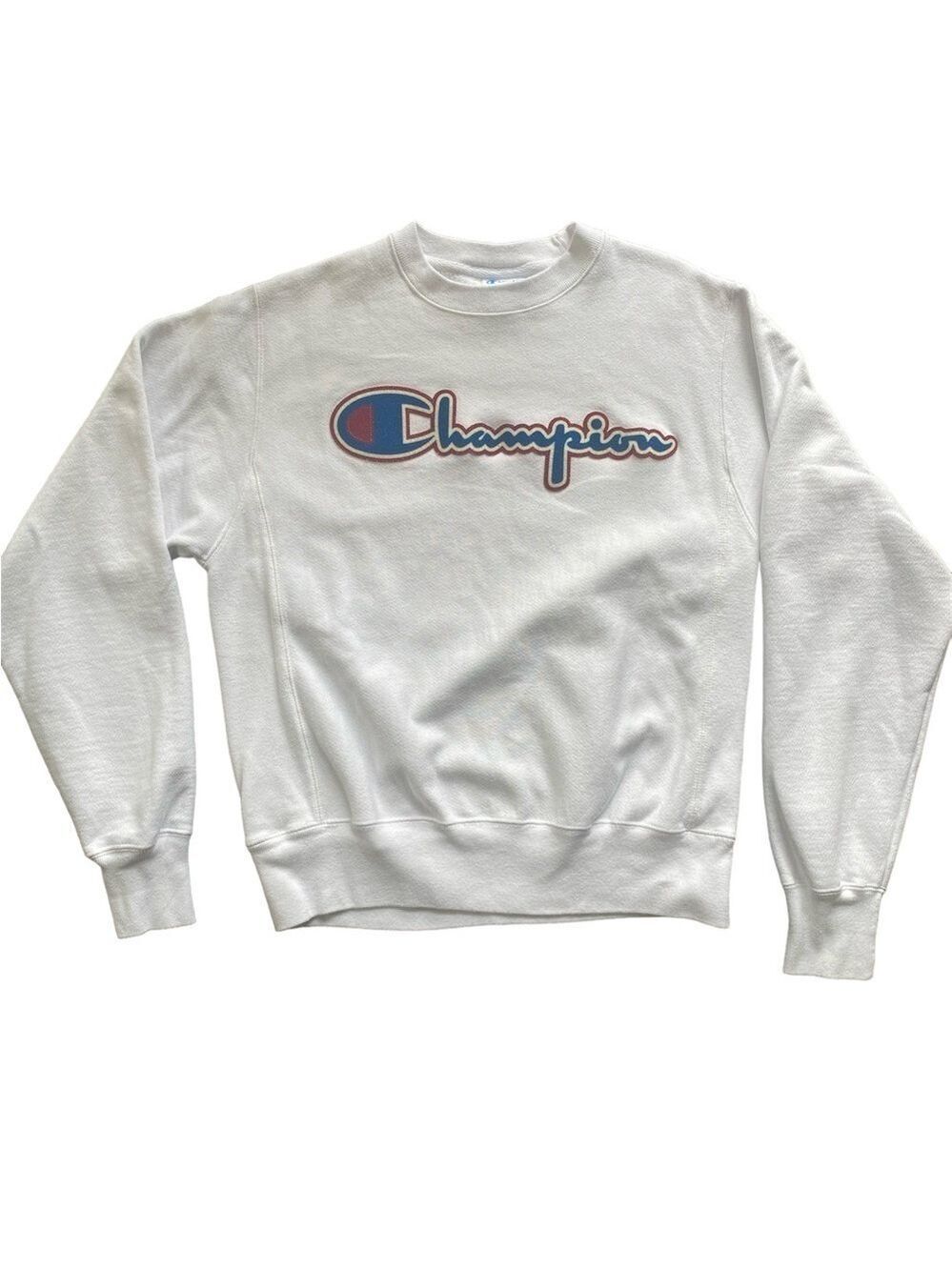 Champion White Reverse Weave Crewneck Sweatshirt Small
